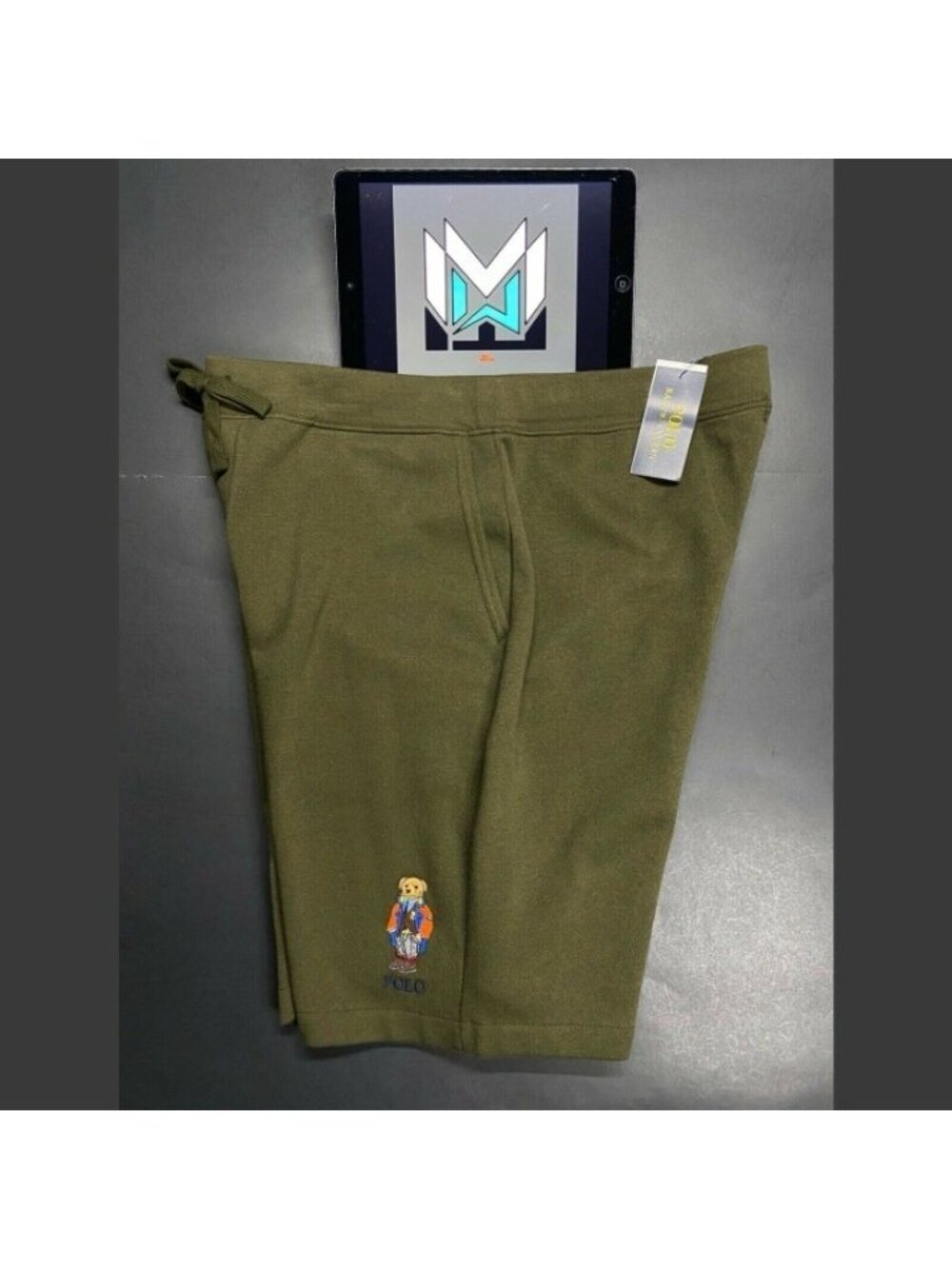 Polo Ralph Lauren Preppy Bear Olive Fleece Shorts Men’s XL 963